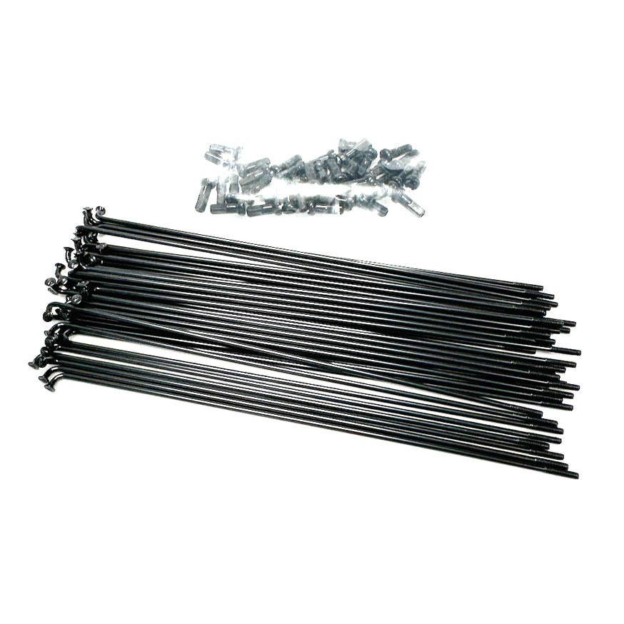 JYKK STEEL SPOKES & NIPPLES SET 40pcs( 136mm or 138mm) BLACK 40本セット