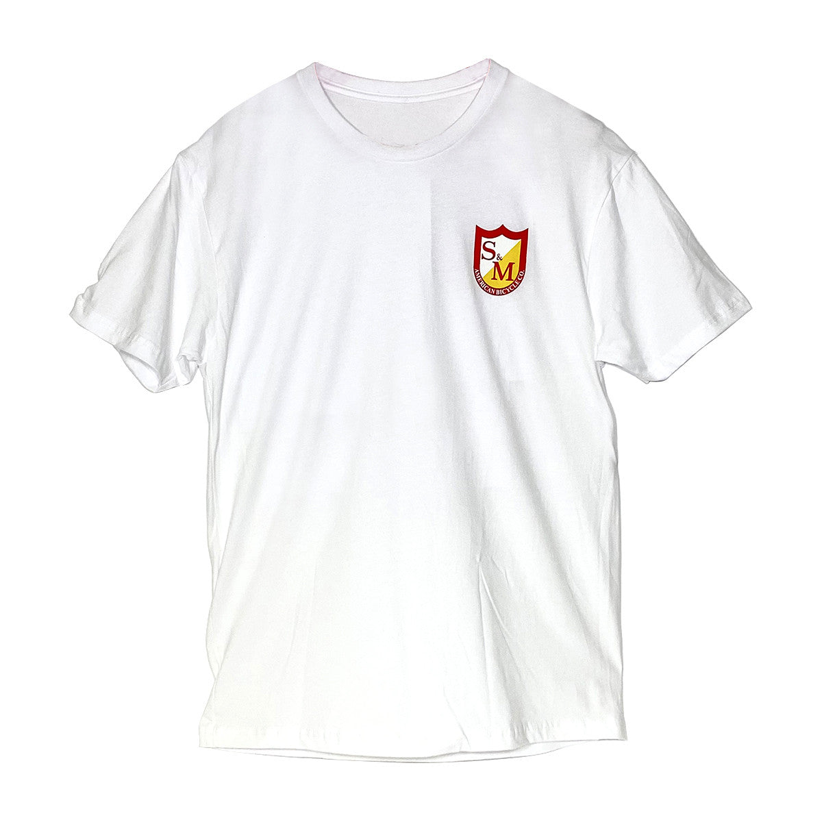 S&M CLASSIC SHIELD T - WHITE W/FRONT AND BACK PRINT