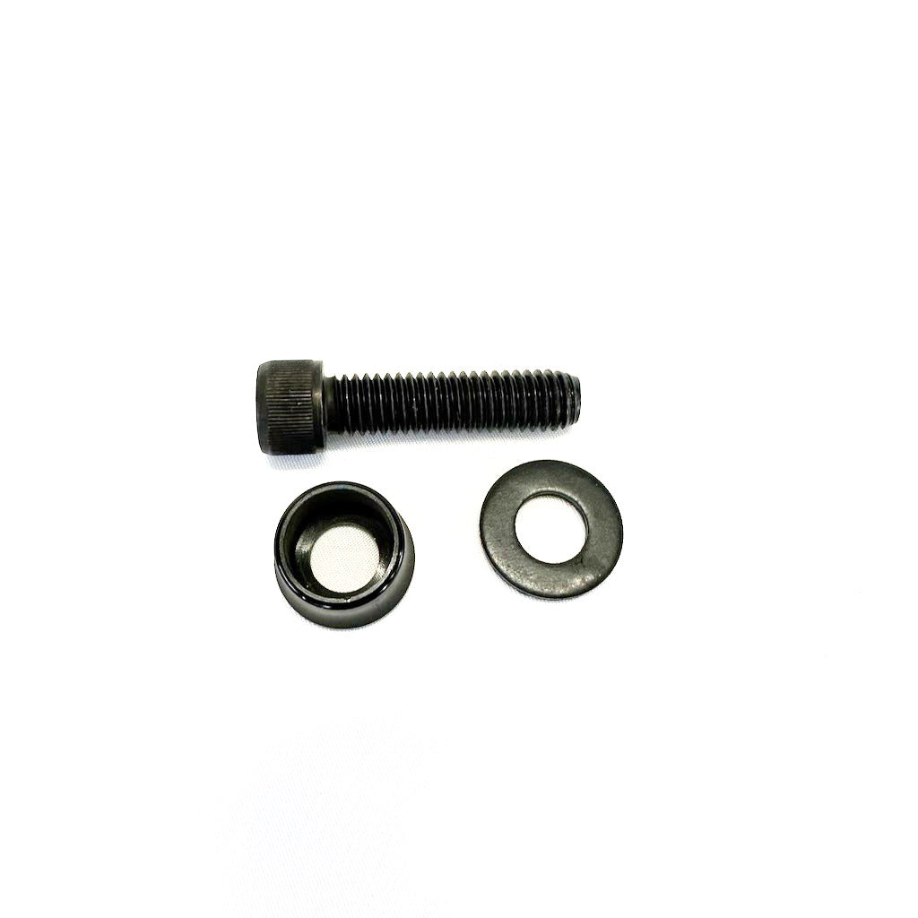 PROFILE 3/8" AXLE BOLT & VOLCANO WASHER SET (BLACK)