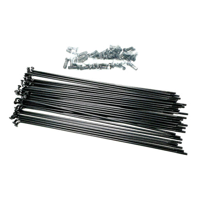 JYKK STEEL SPOKES & NIPPLES SET 40pcs( 136mm or 138mm) BLACK 40本セット