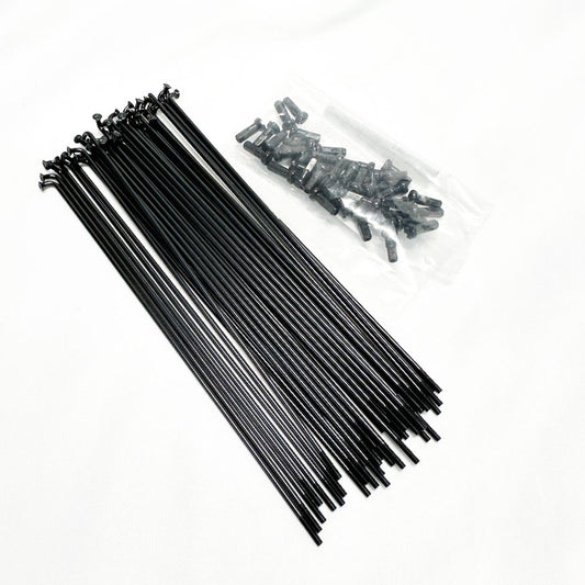 JYKK STEEL SPOKES & NIPPLES SET 40pcs( 158mm or 160mm) BLACK 40本セット