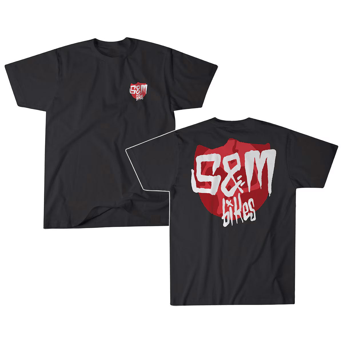 S&M SKULL SHIELD T BLACK