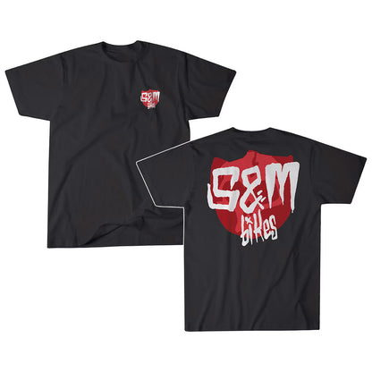 S&M SKULL SHIELD T BLACK