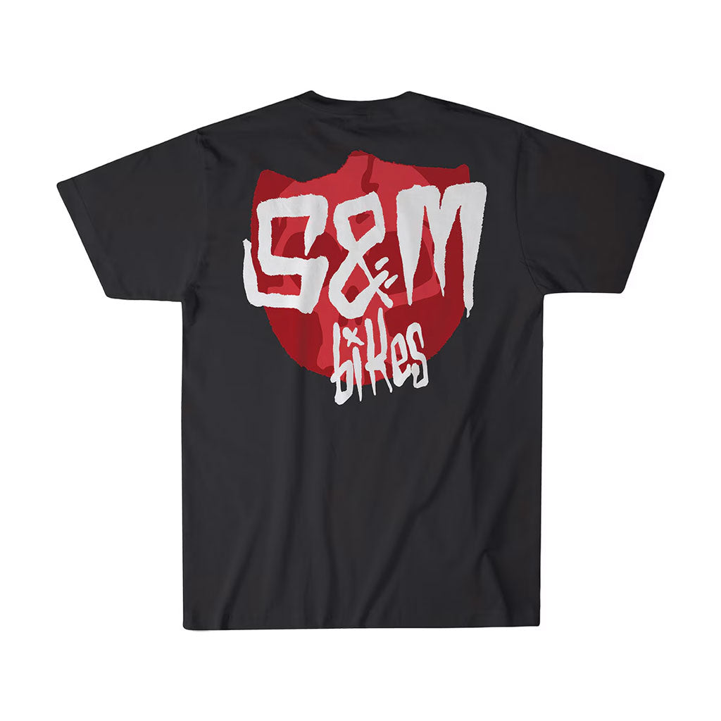 S&M SKULL SHIELD T BLACK