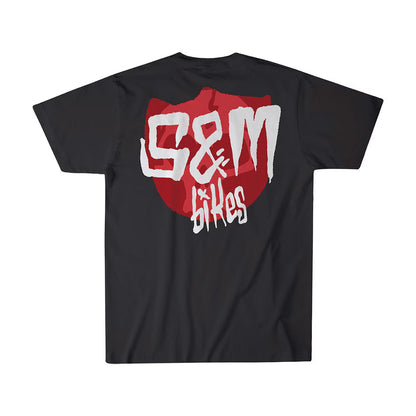 S&M SKULL SHIELD T BLACK