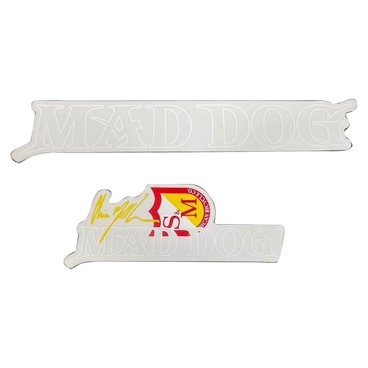 S&M MAD DOG FRAME STICKERS - WHITE