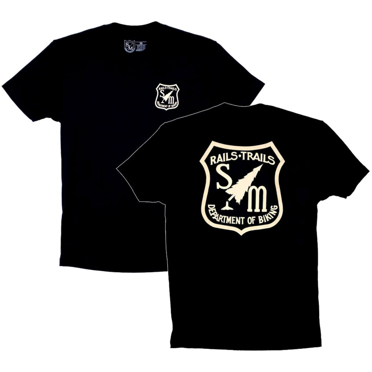 S&M RAILS AND TRAILS T - BLACK W/FRONT AND BACK PRINT