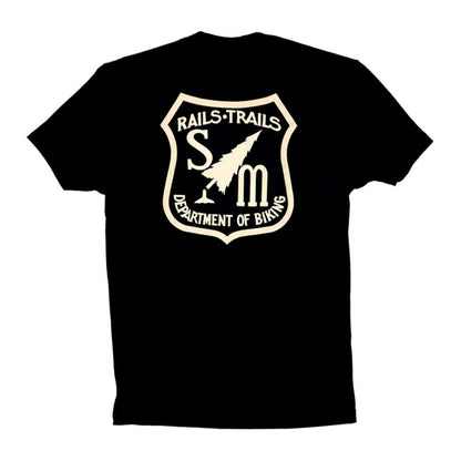 S&M RAILS AND TRAILS T - BLACK W/FRONT AND BACK PRINT
