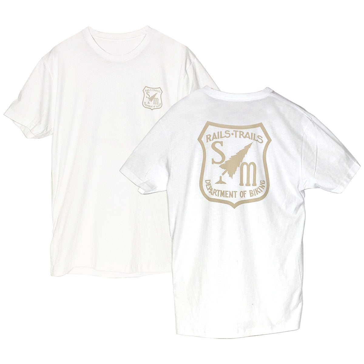 S&M RAILS AND TRAILS T - WHITE W/FRONT AND BACK PRINT