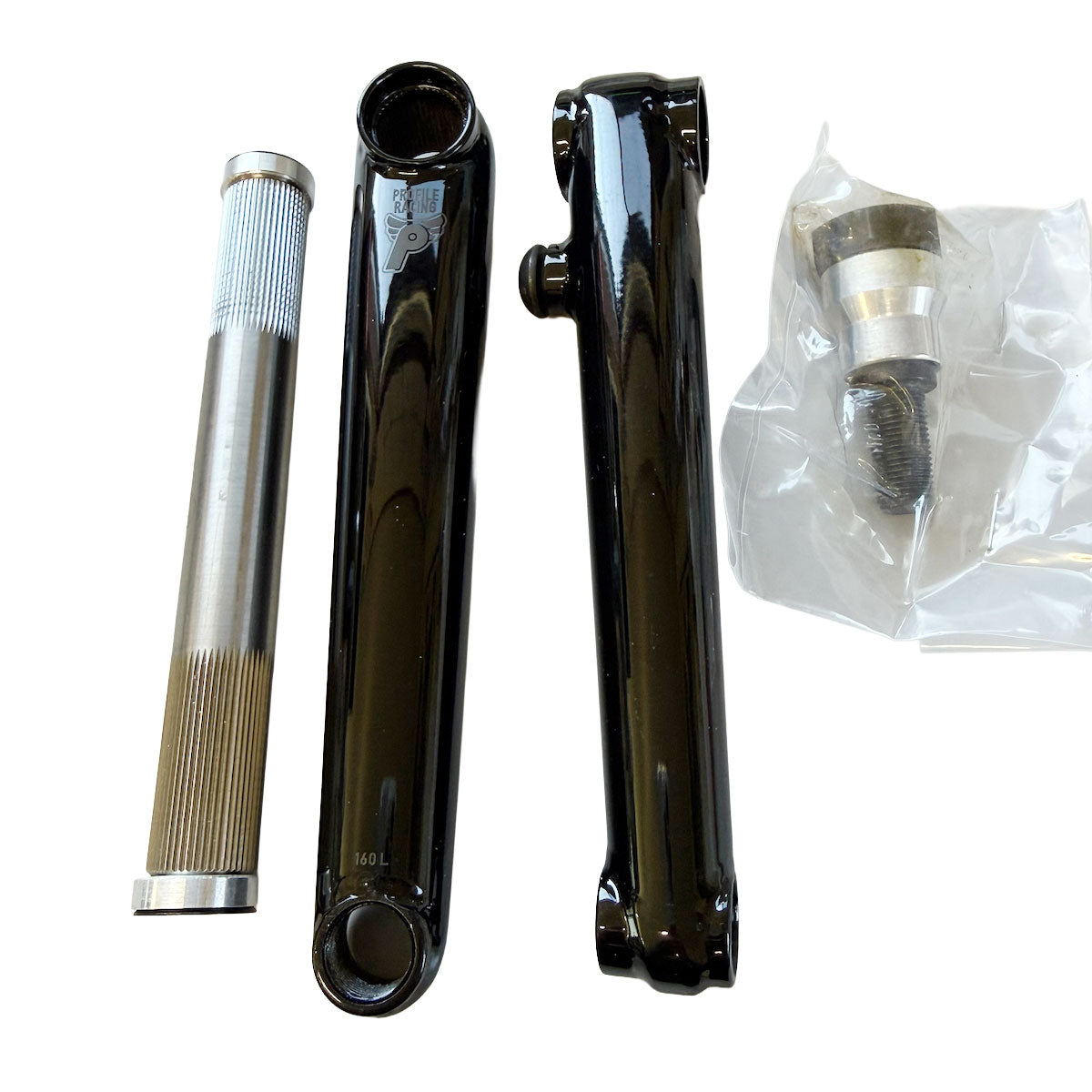 PROFILE BMX RACE CRANK SET / 160mm BLACKクランクアーム & GDH中空チタン・アクスル