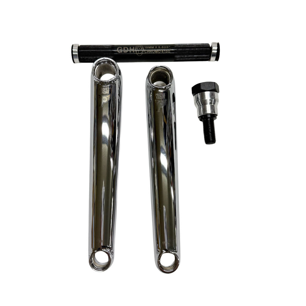 PROFILE BMX RACE CRANK SET / 170mm CHROMEクランクアーム & GDH中空クロモリ・アクスル