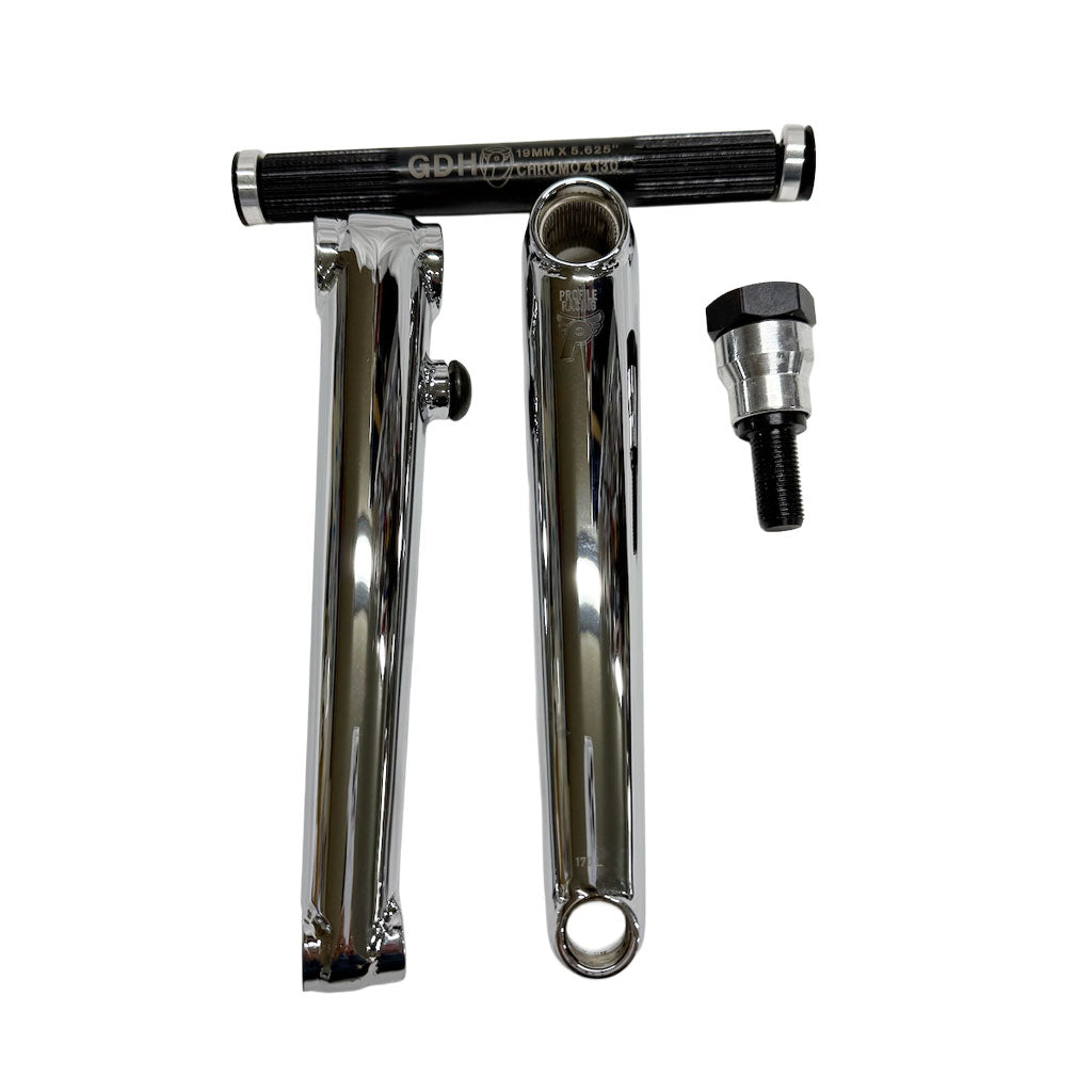 PROFILE BMX RACE CRANK SET / 170mm CHROMEクランクアーム & GDH中空クロモリ・アクスル