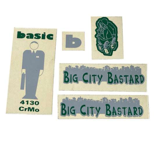 Basic Retro Sticker BIG CITY BASTARD STICKER SET GREEN