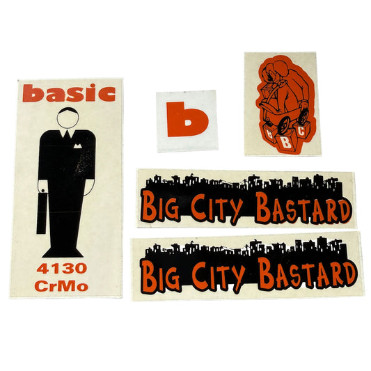 Basic Retro Sticker BIG CITY BASTARD STICKER SET ORANGE